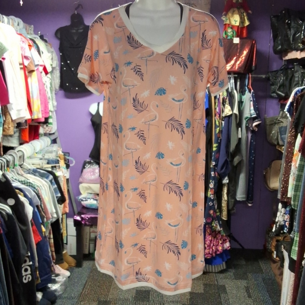 Moon Nite Pink Flamingo Women's Sleep Shirt